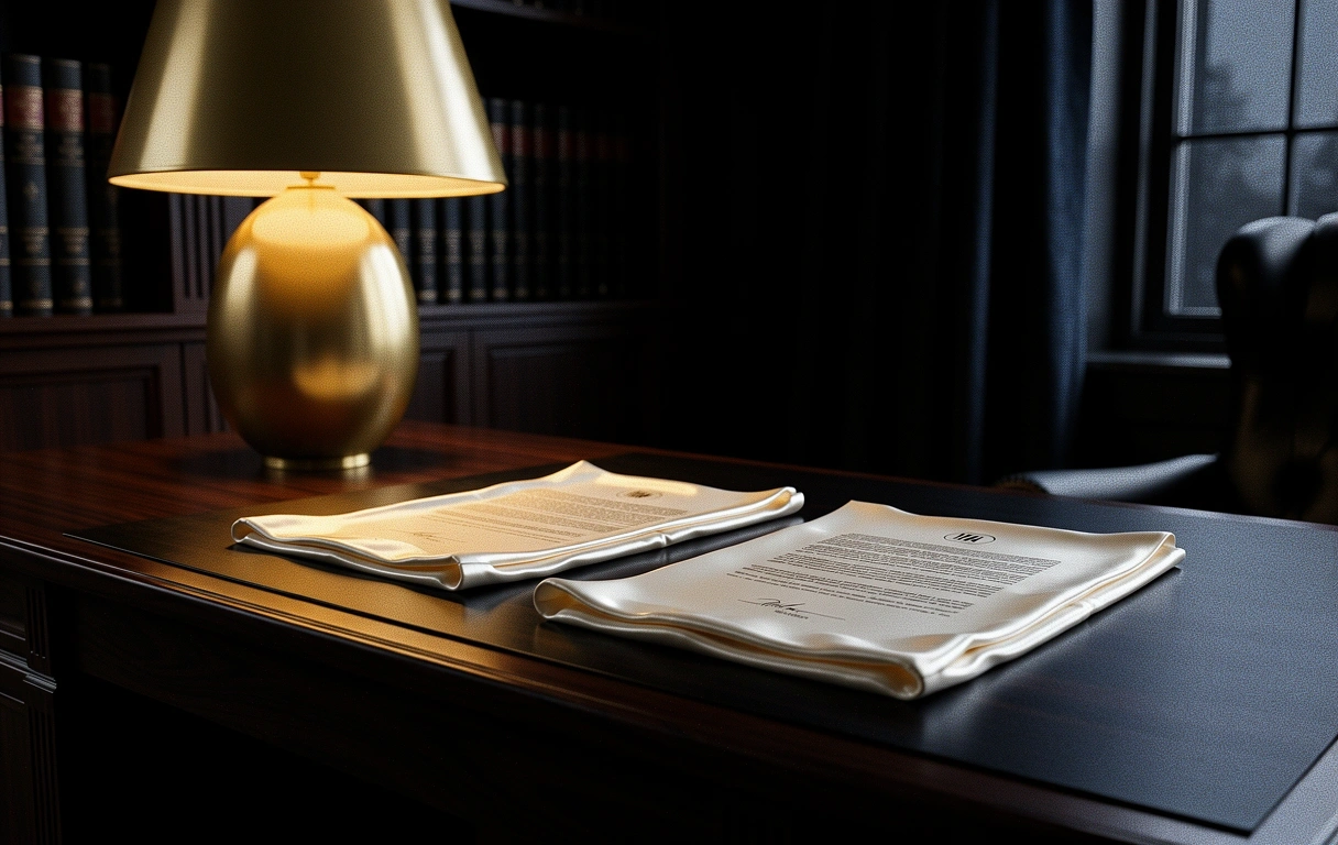 Documente legale pe un birou de lux